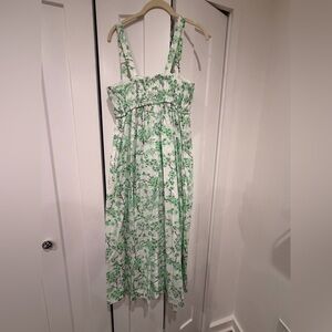J. Crew Green and White Floral Dress